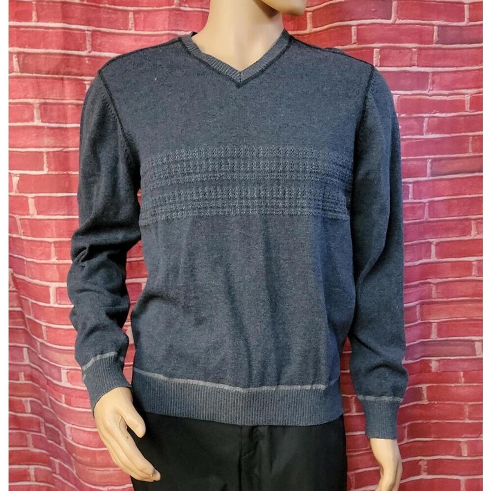 Agave GALLANT V-Neck Blue Men's T-shirt sweater Size M Long Sleeve NWT #WM1